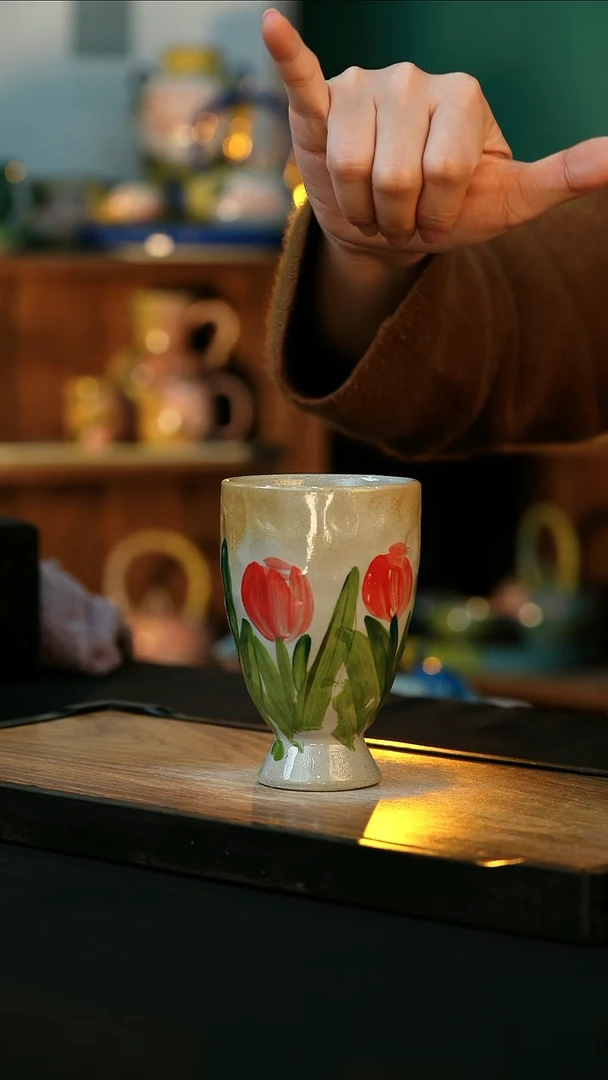 【闪购商品】杯手绘心瓷陶瓷浮力