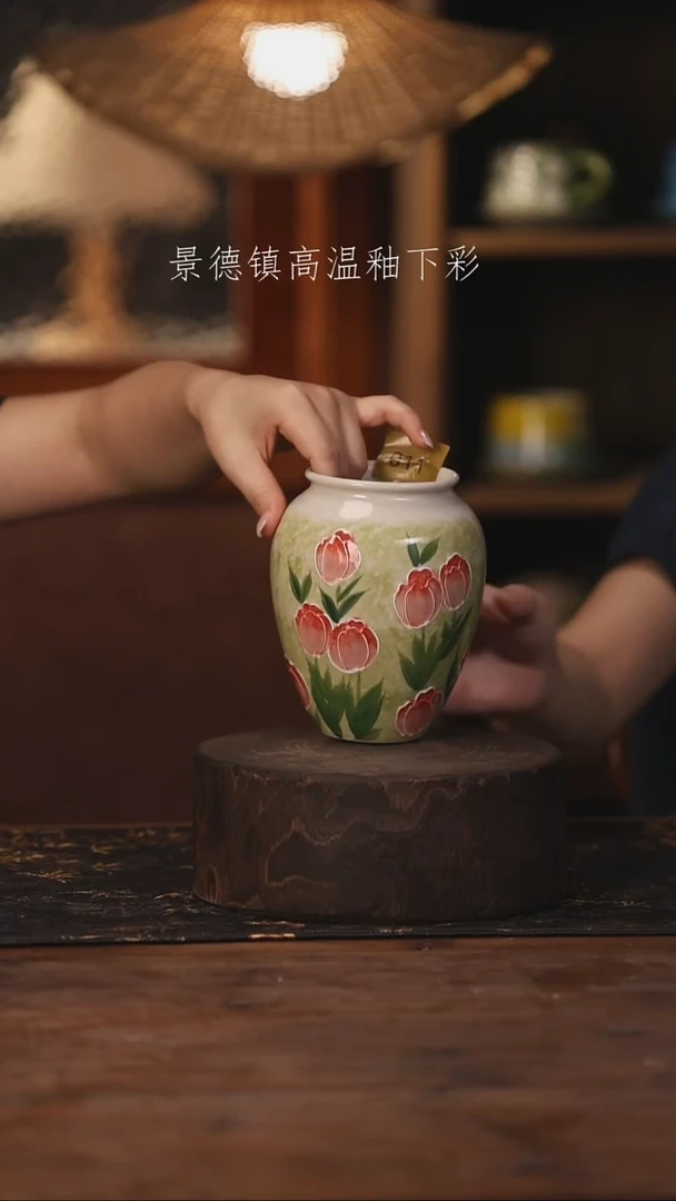 陶瓷景德镇高温釉下手绘陶瓷011