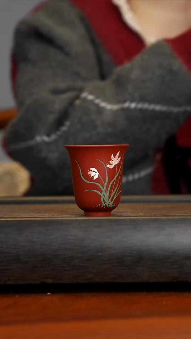 【闪购商品】紫砂茶壶红泥兰花杯