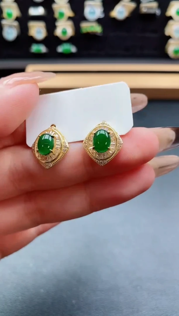 银S925镶嵌戒指翡翠1