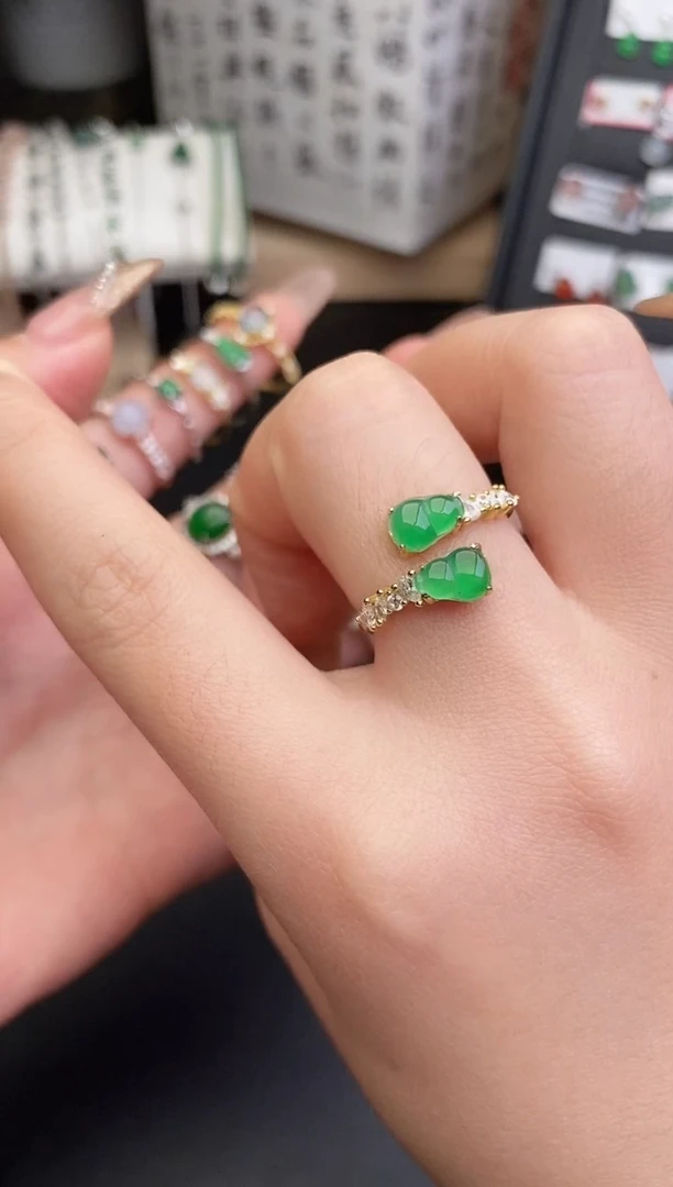 银S925镶嵌戒指翡翠0