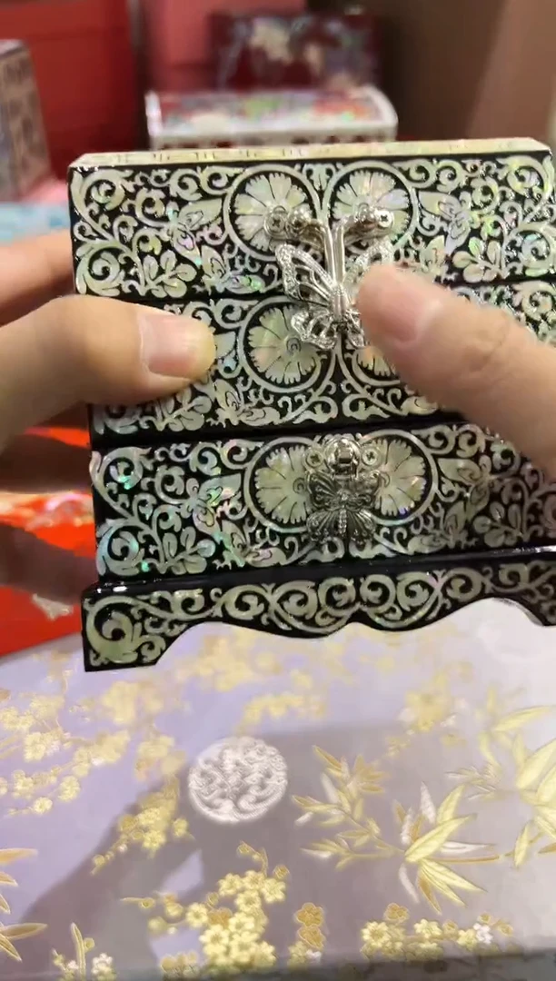 黑底龙凤·微瑕·弘贝雅螺钿漆器文化馆