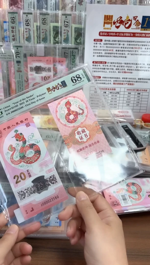塑料蛇钞J00002币证无47-PMG68