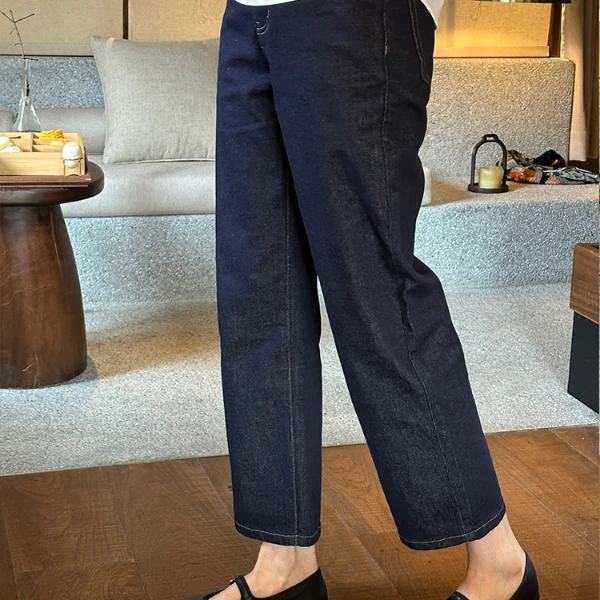 浪清/女装推荐 莱朦娜复古直筒牛仔裤43439/43440#2025新款休闲裤