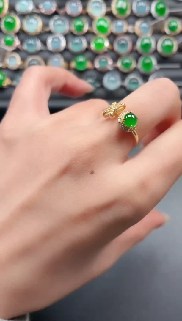 银S925镶嵌戒指翡翠11111