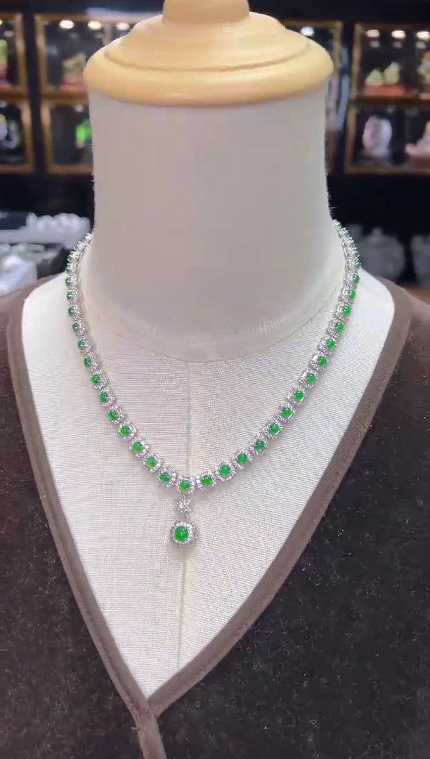 翡翠银S925镶嵌项链148（多样性发其一）