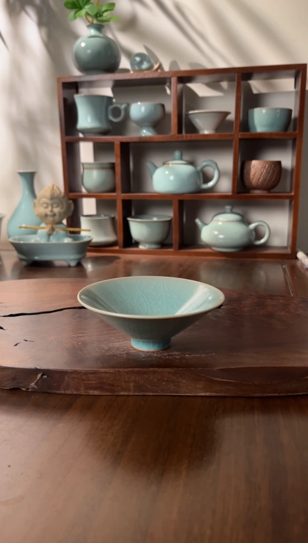 【闪购商品】杯清凉寺仿古釉色斗笠杯