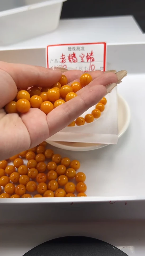 蜜蜡颈饰未镶嵌w102老蜡10mm*10颗