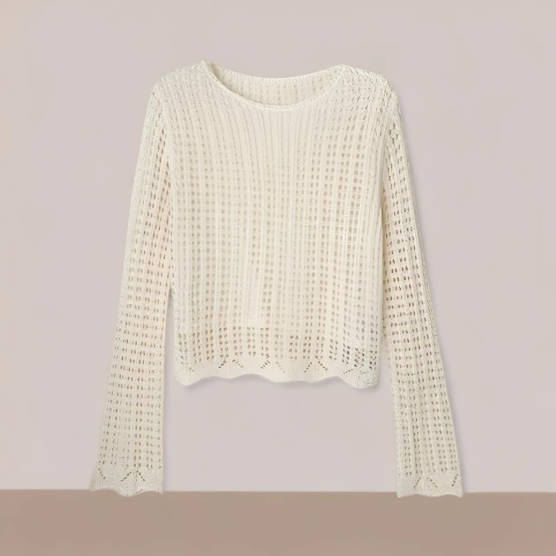 欧若风气质设计感镂空针织衫女2026夏季新款时尚百搭休闲罩衫上衣