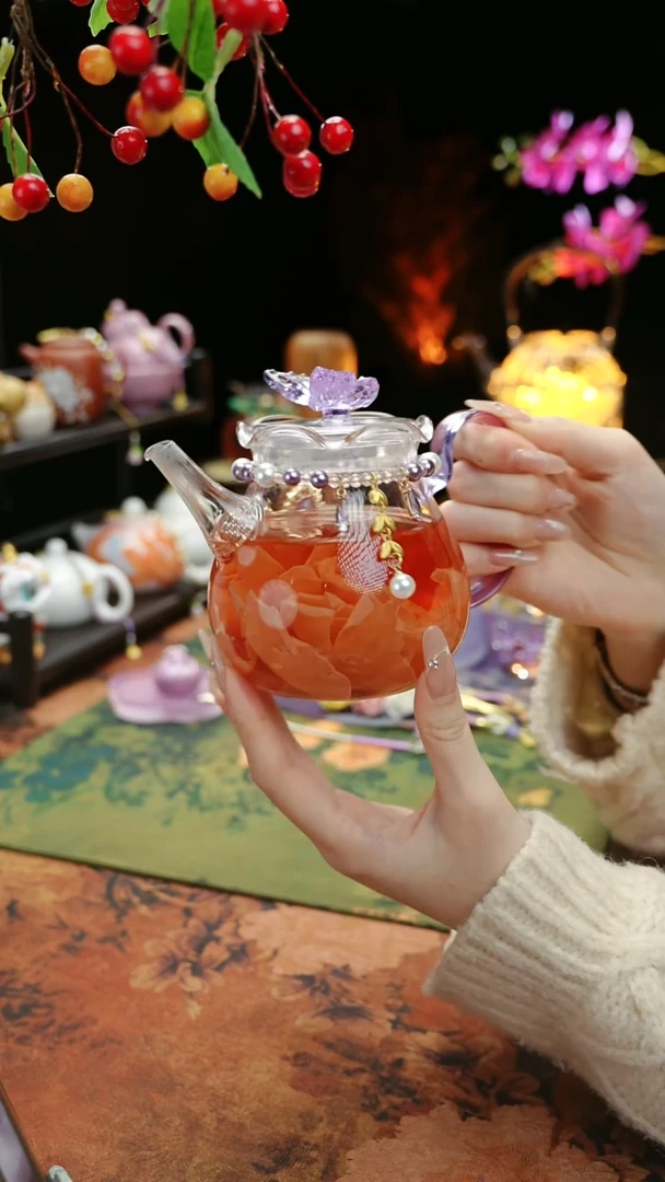 【闪购商品】紫色铃兰花茶壶+链子