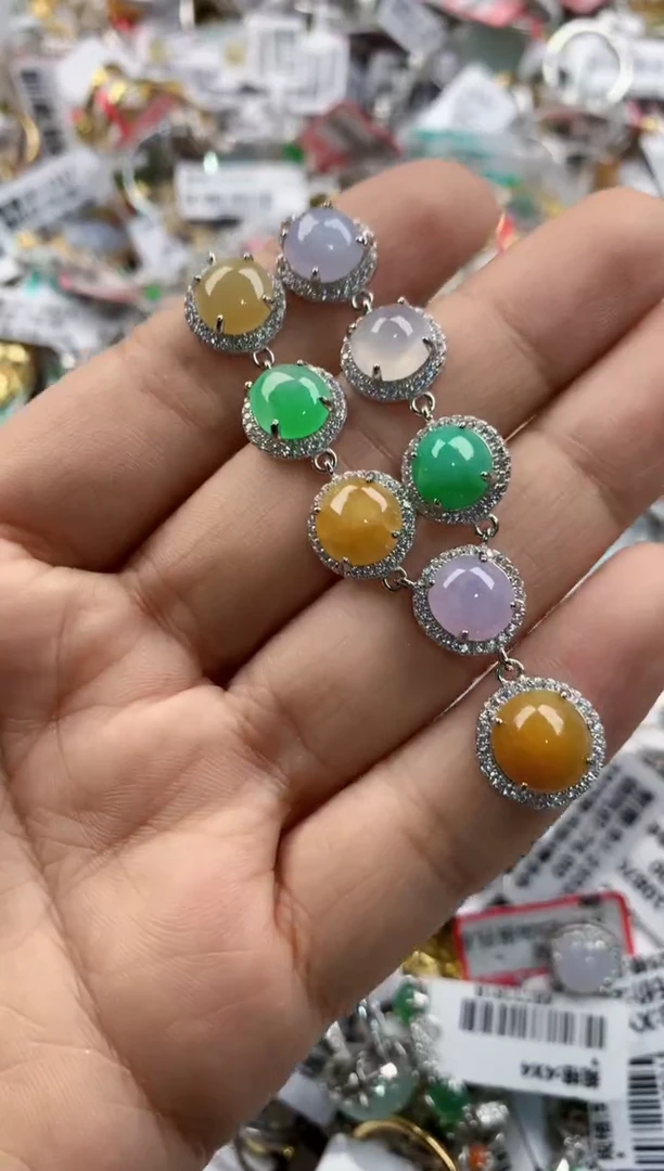 银S925镶嵌戒指翡翠444---3