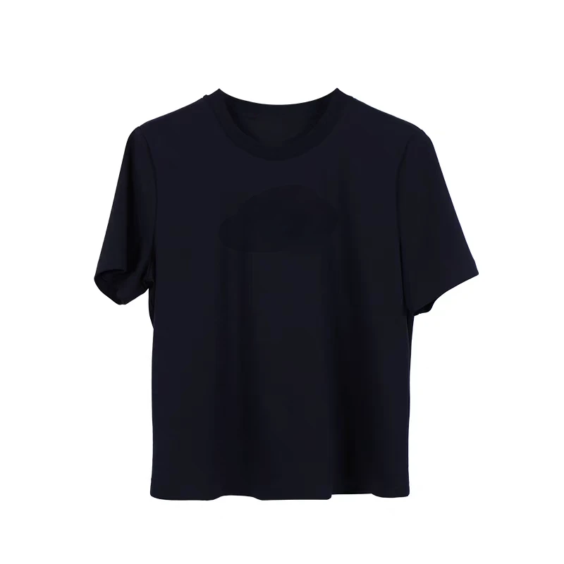 M002南油高端女装m系穿搭重工字母钉珠上衣2025夏短袖T恤