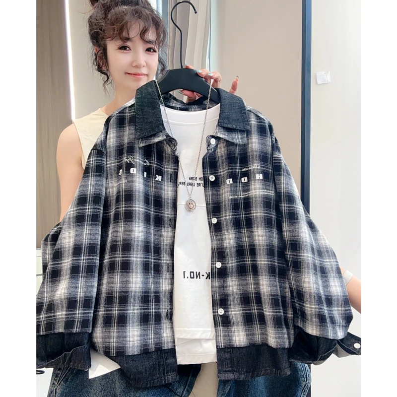 男童秋季洋气韩版上衣新款中大童秋装休闲格子外套MT68109