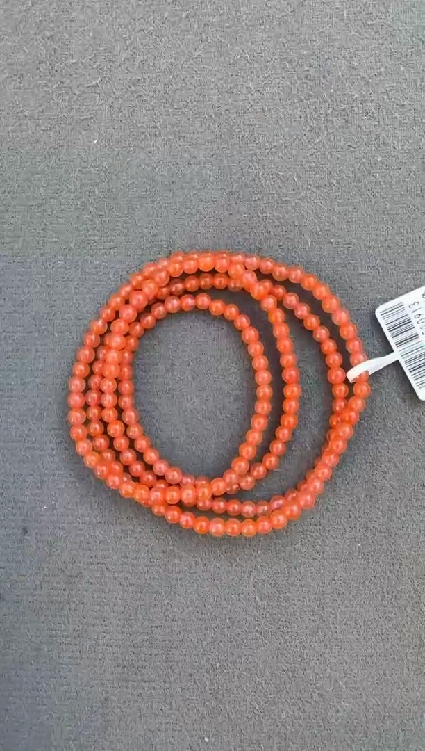 未镶嵌珠串南红玛瑙原矿无优化冷水河多圈3-4mm左右