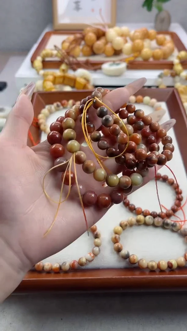 【闪购商品】菩提根/象牙果手串虎斑缅黄玉4串D100