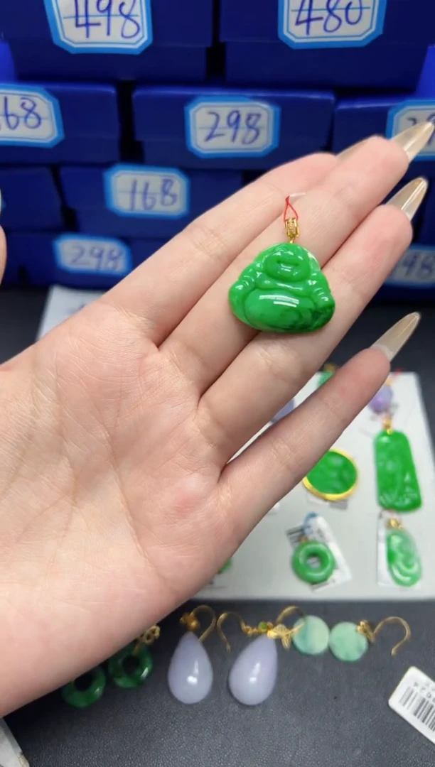 【闪购商品】翡翠颈饰18K金镶嵌Y缅料A货/支持复检/一件