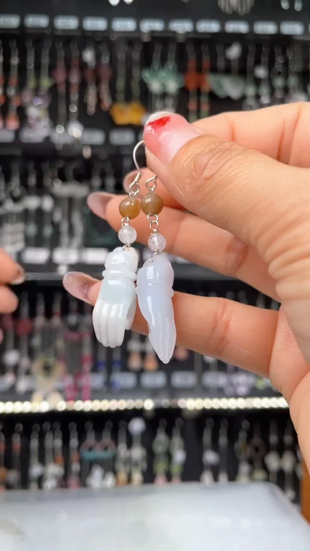 紫晶耳饰银S925镶嵌洛筱熙