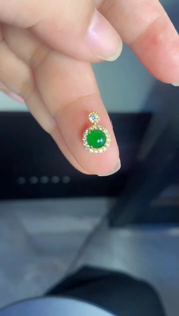 吊坠(不含链)银S925镶嵌翡翠1