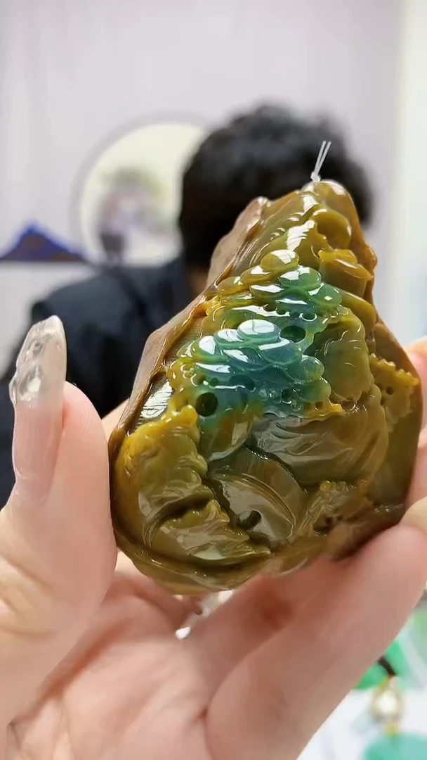 定制翡翠未镶嵌5145DD-毛货挂件69