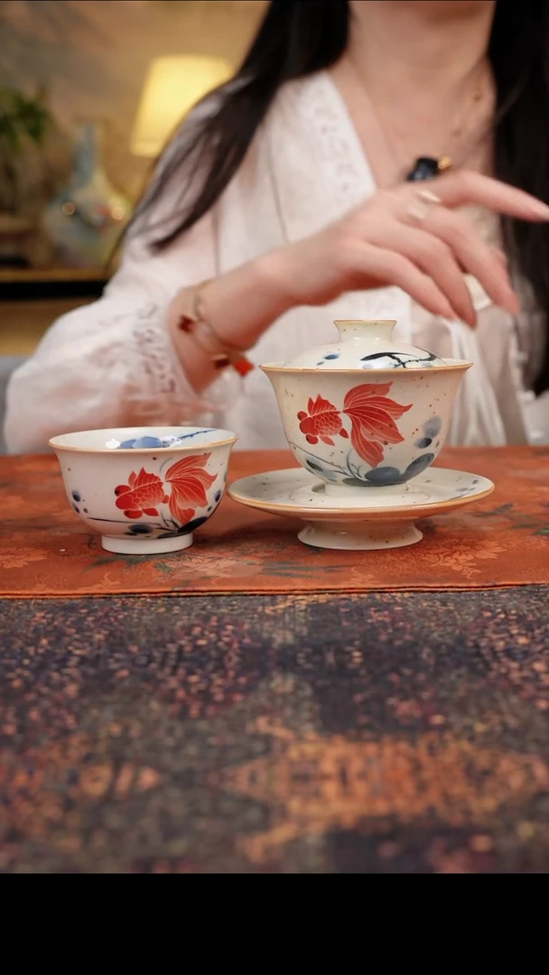 杯景德镇陶瓷杯碗柴烧多人