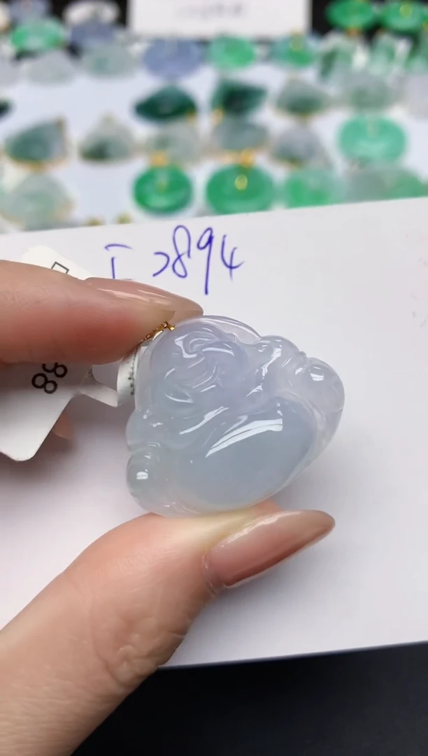 颈饰18K金镶嵌翡翠天然缅甸A货翡翠百元以上9元证书费自理