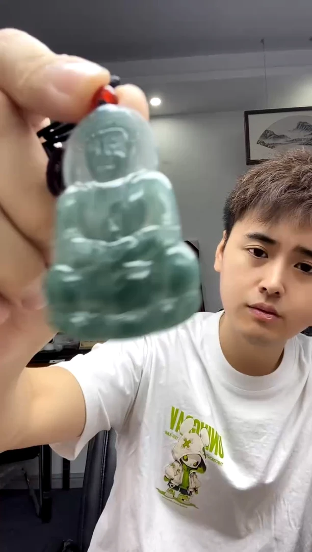 翡翠未镶嵌颈饰观音吊坠