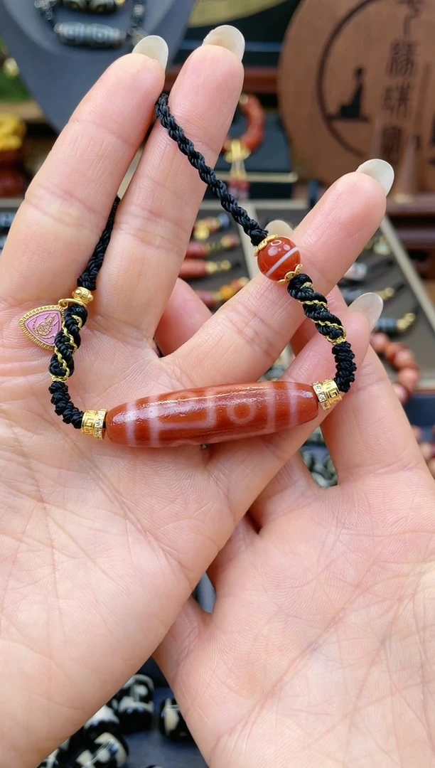 【闪购商品】玛瑙/玉髓颈饰未镶嵌美泓精品红肉六眼颈饰