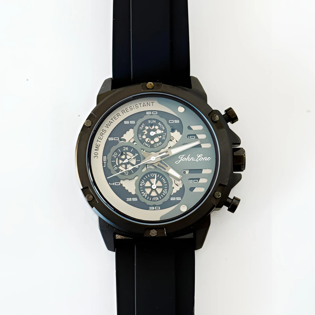 时尚男表六针镂空硅胶带多功能户外防水休闲户外帅气男士手表腕表