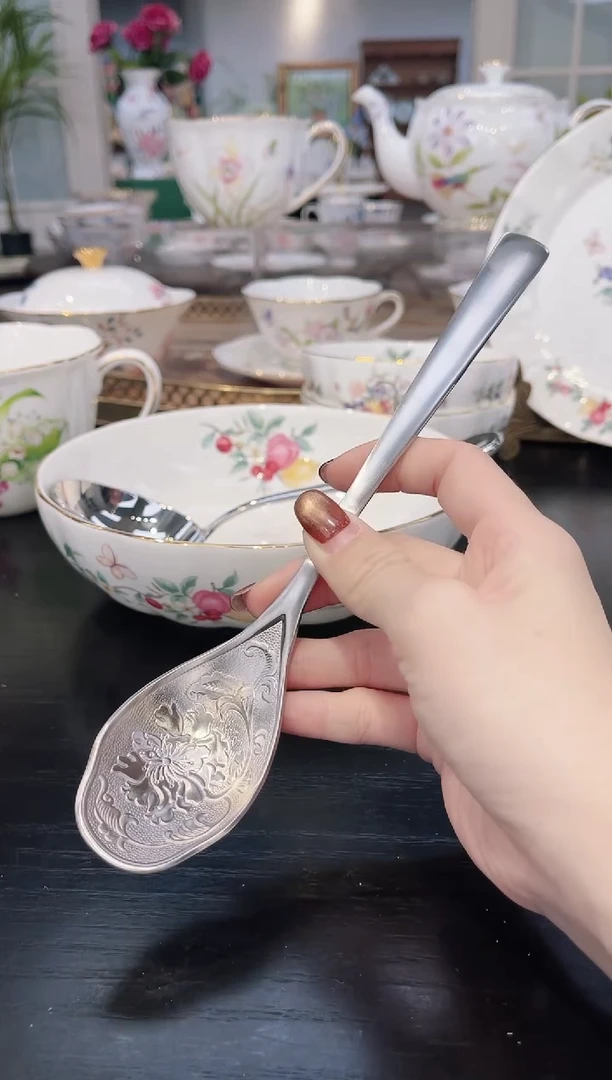 18-10不锈钢牡丹勺