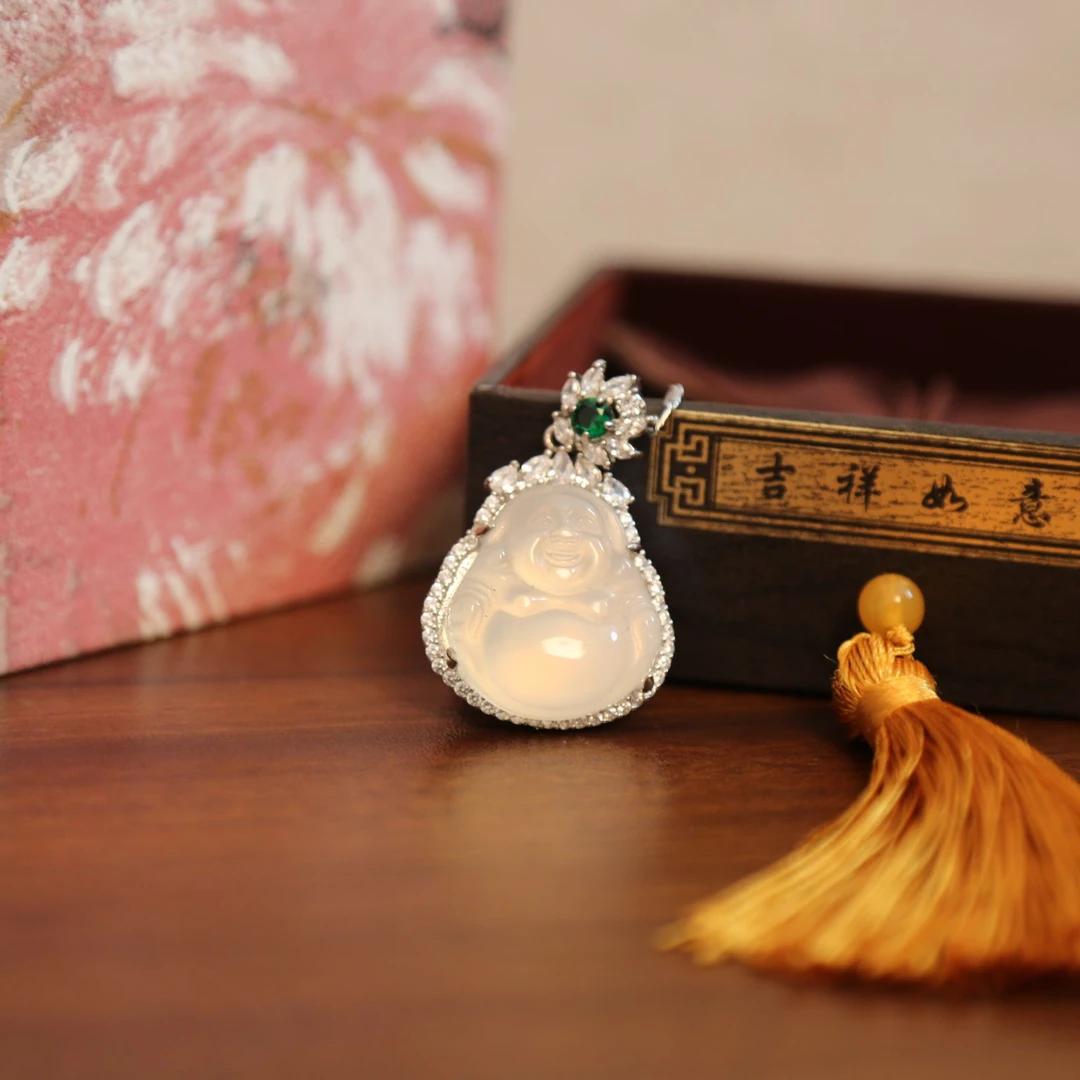 天然玉髓吊坠高冰葫芦佛公平安扣小众高级女神送女友礼物