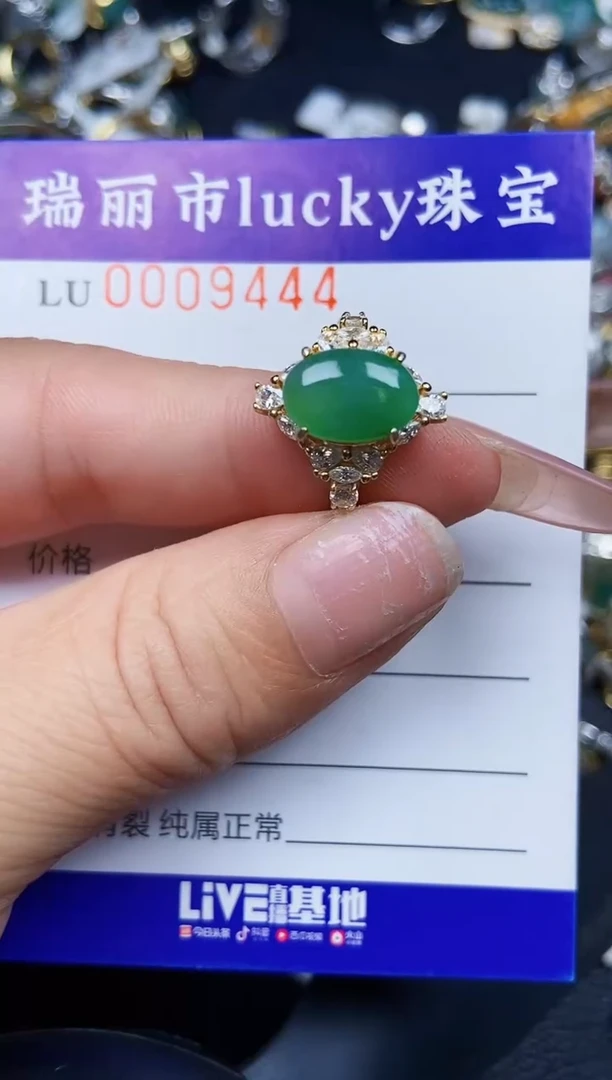 翡翠银S925镶嵌颈饰9444