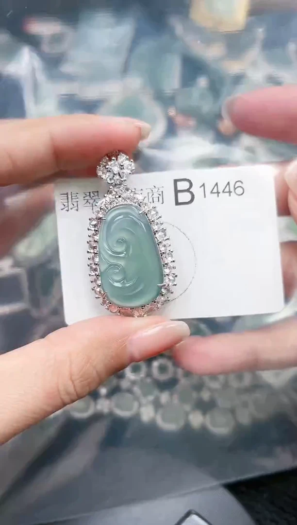 【闪购商品】翡翠颈饰未镶嵌赠皮绳1446