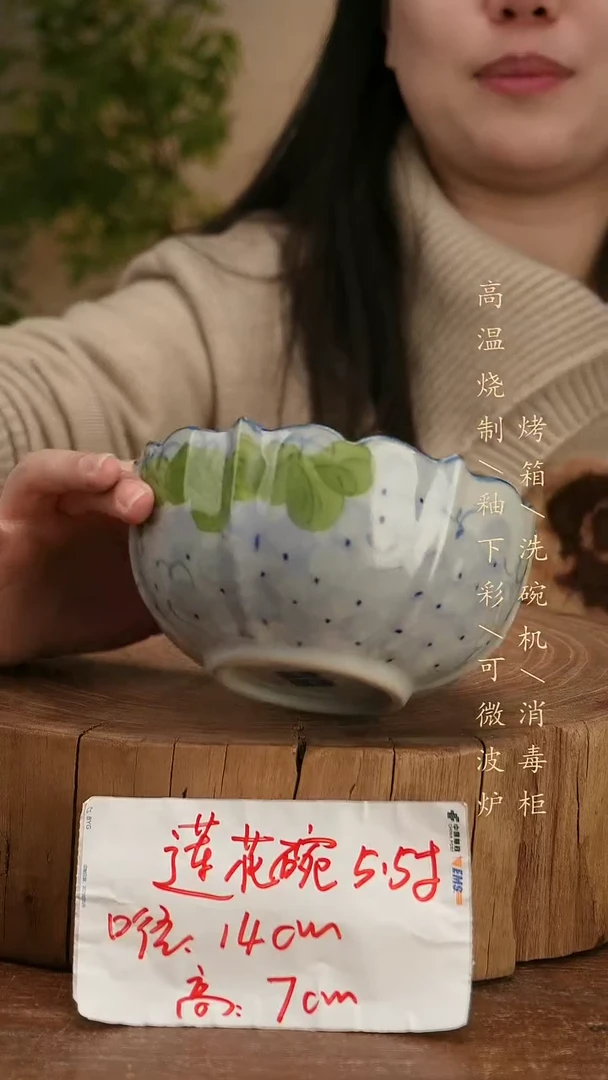 碗瓷景德镇手工手绘高温瓷釉下彩