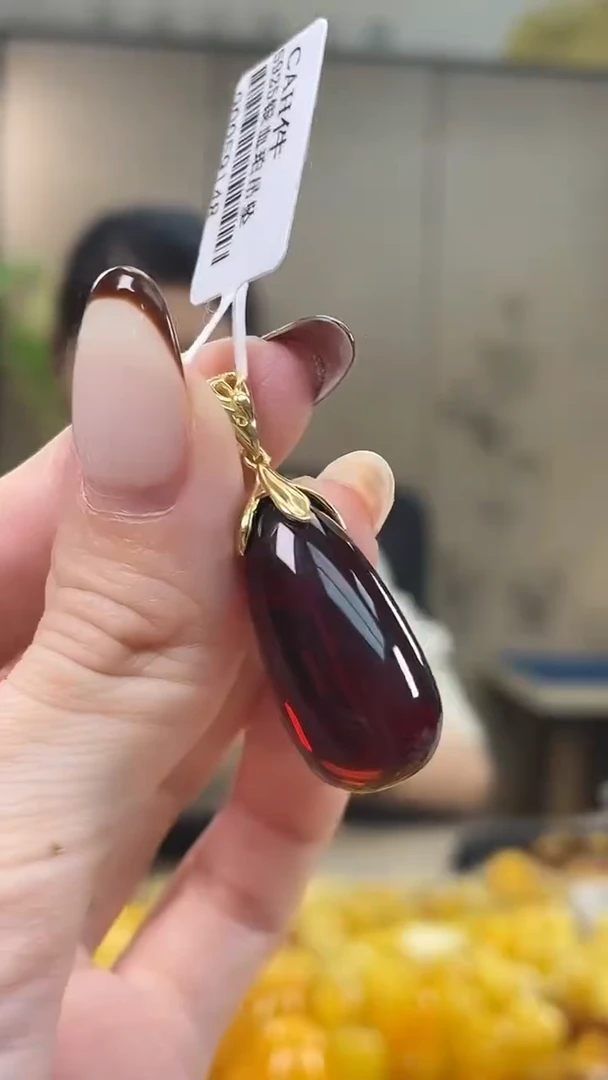 裸石琥珀银S925镶嵌j72