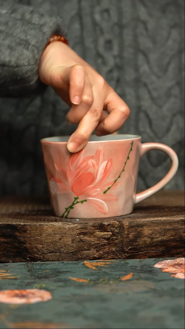 【闪购商品】杯釉下彩手工手绘同款陶器
