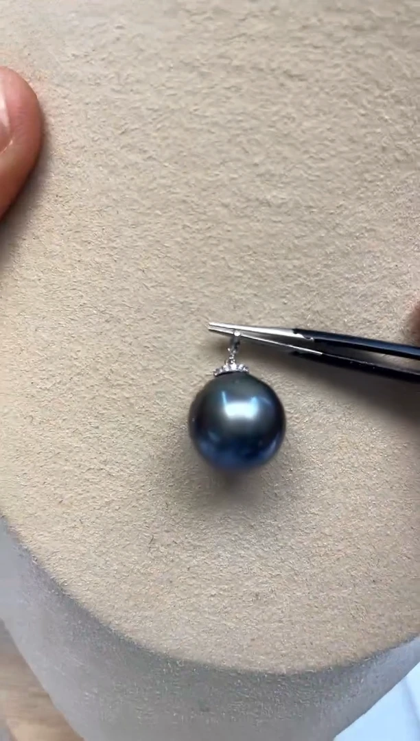 颈饰18K金镶嵌海水珍珠13-14