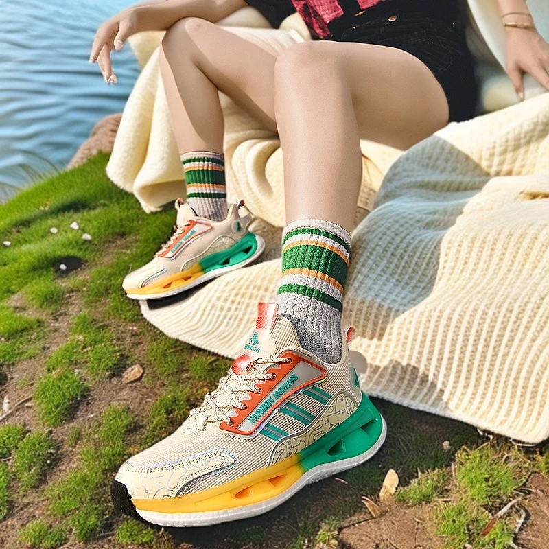 超轻便舒适高弹软底减震跑步鞋 【春季】男女款夜光面休闲运动鞋