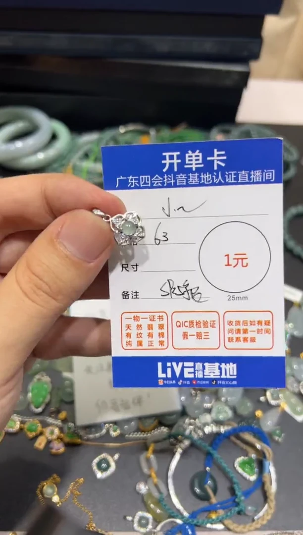 翡翠未镶嵌颈饰小***呀吊坠