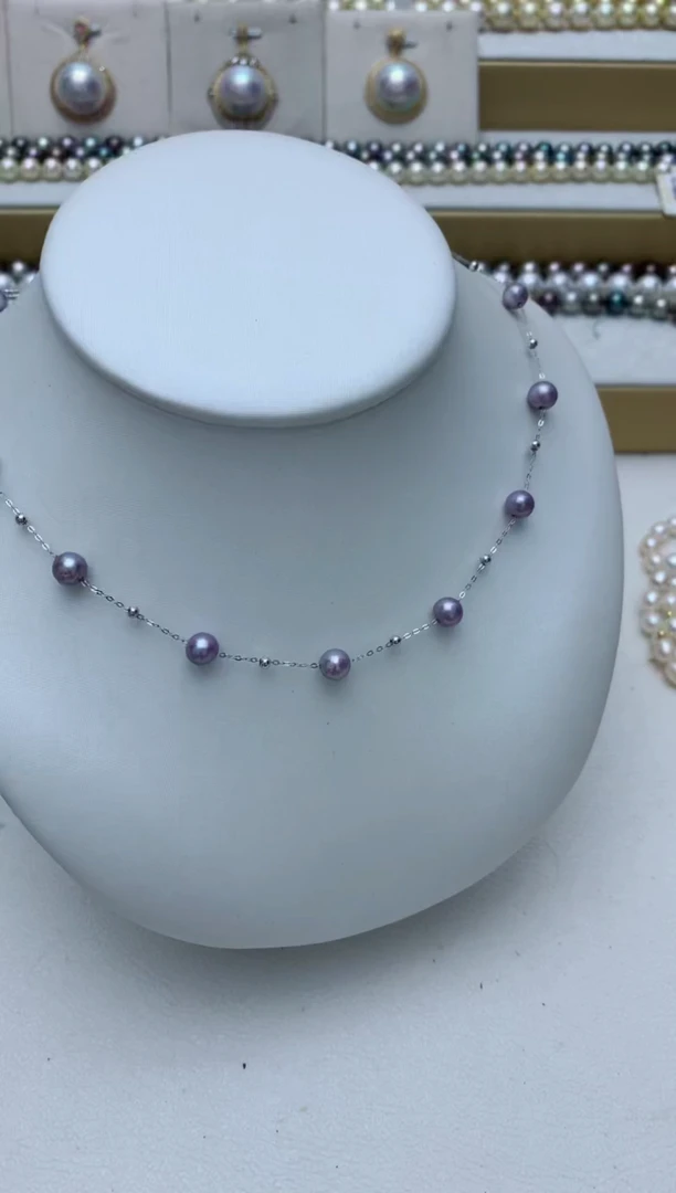 淡水珍珠未镶嵌项链e36