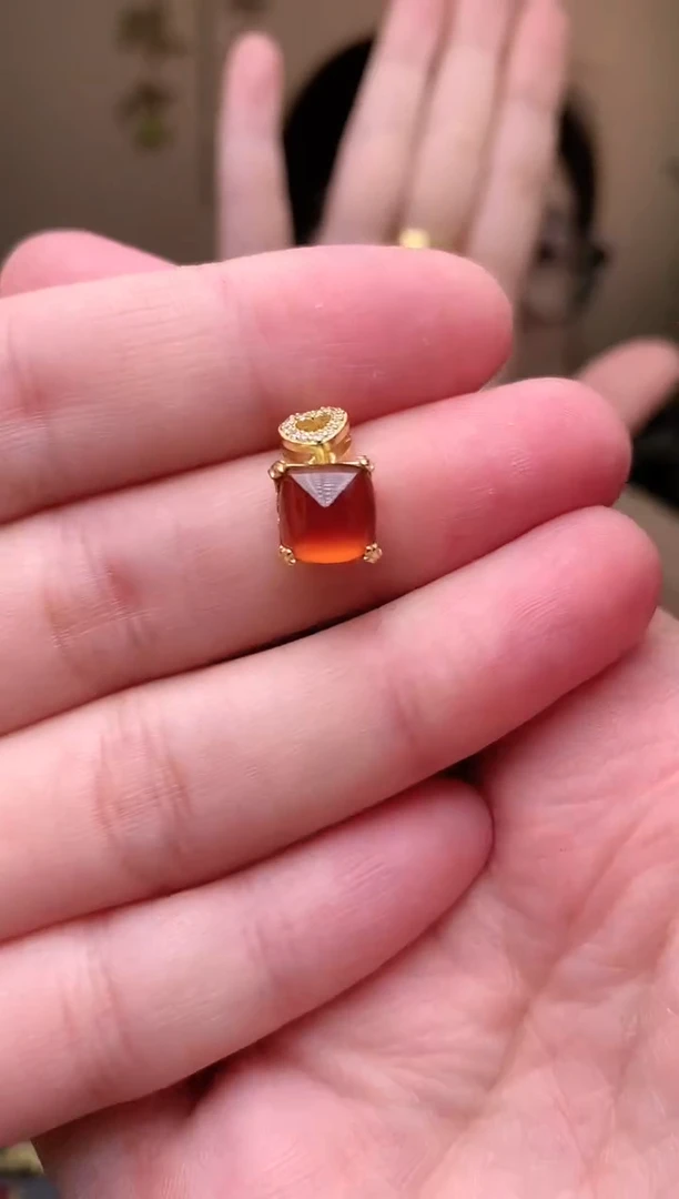 【闪购商品】石榴石吊坠(不含链)银S925镶嵌吊坠