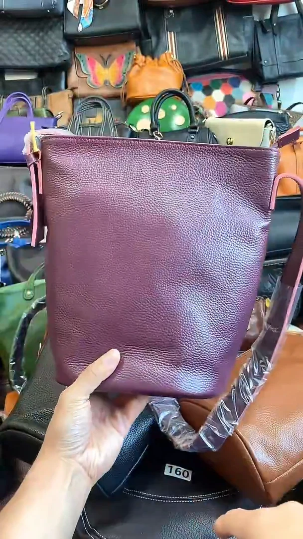 头层牛皮水桶包203.