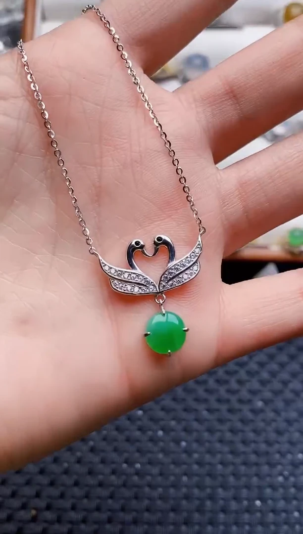 银S925镶嵌戒指翡翠8342