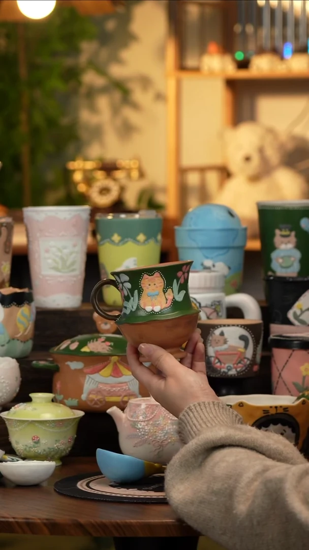 杯子瓷A144景德镇原创手工陶瓷