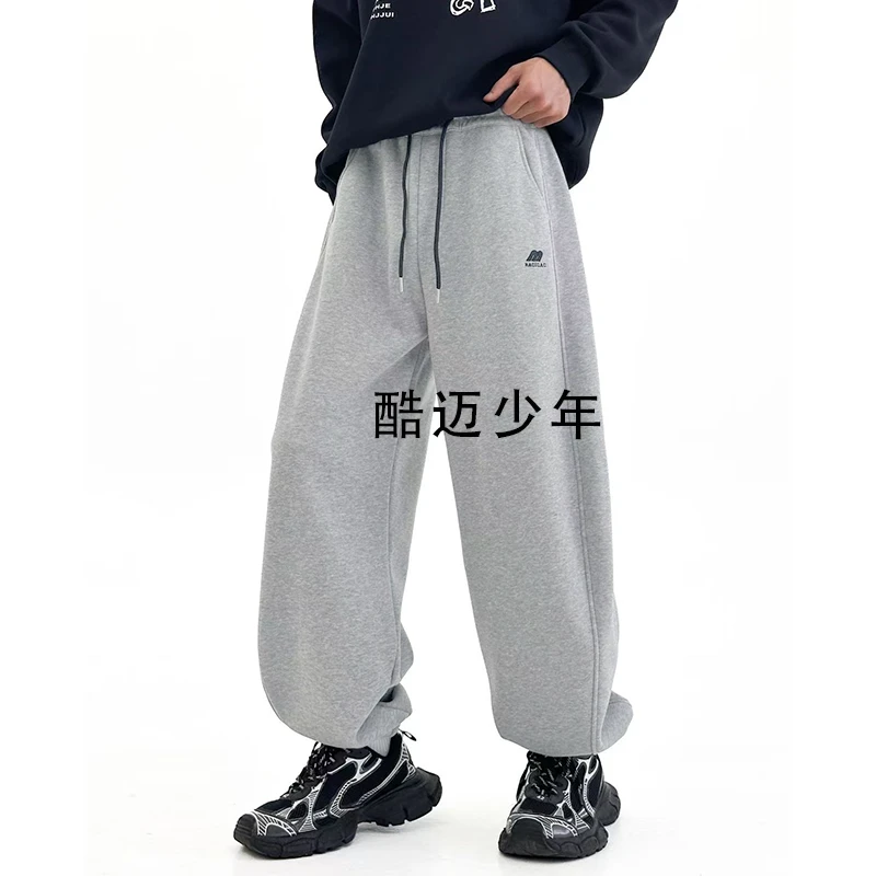 男童青少年冬款加绒字母M印花休闲卫裤 8807（150-190）