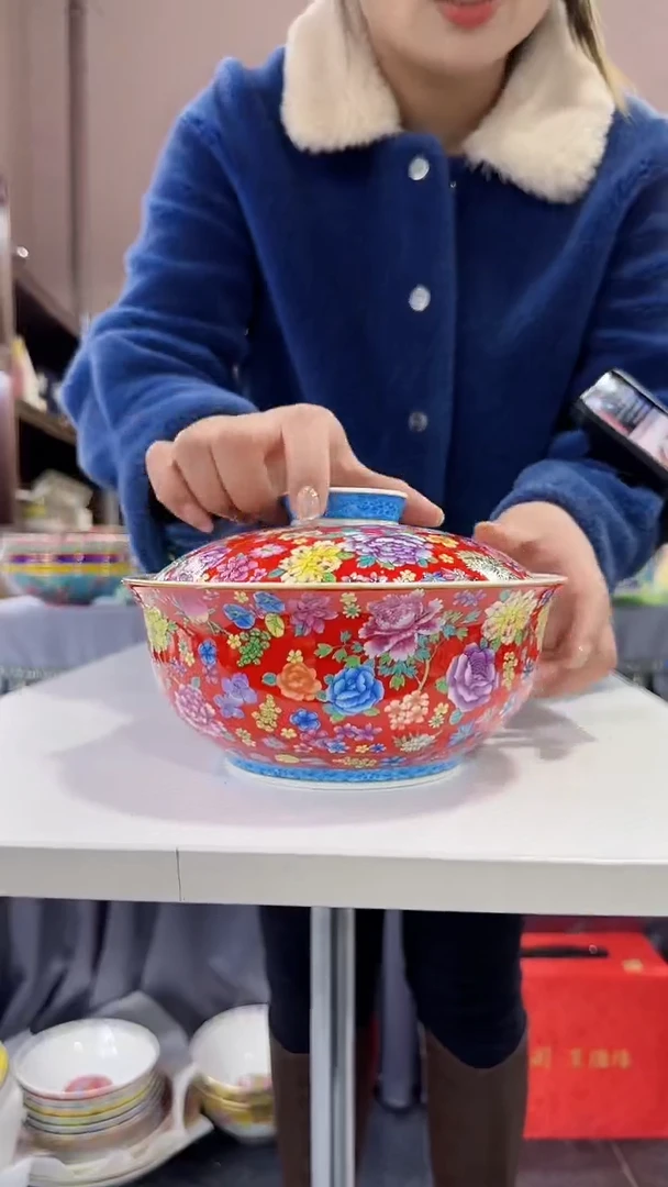 【闪购商品】瓷片7.5英寸【盖碗】1个景德镇陶瓷