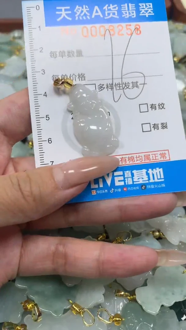 翡翠未镶嵌颈饰净货挂件-8259