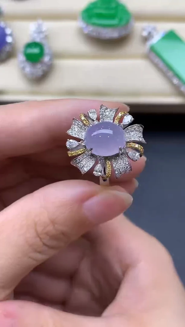 翡翠戒指18K金镶嵌484-中国好珍宝