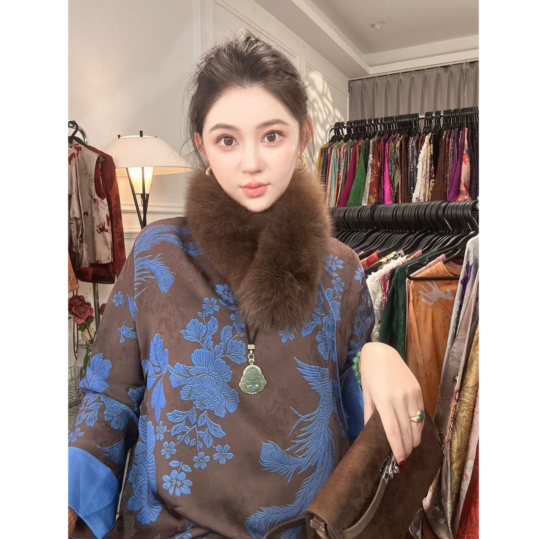 【凤尾牡丹】新中式国风长袖上衣高级时尚百搭气质显瘦