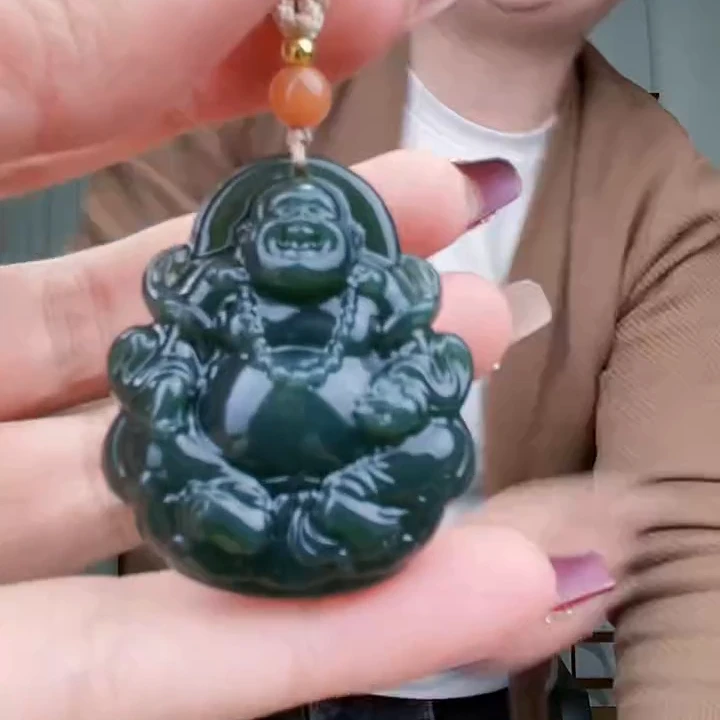 新疆和田玉且末飘带佛公