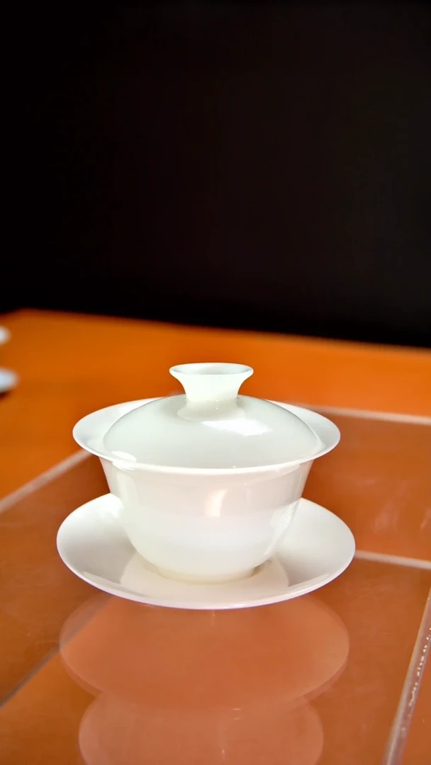 其他陶瓷《言泥陶瓷》高冰冰种璞玉系列 三才盖碗 120cc